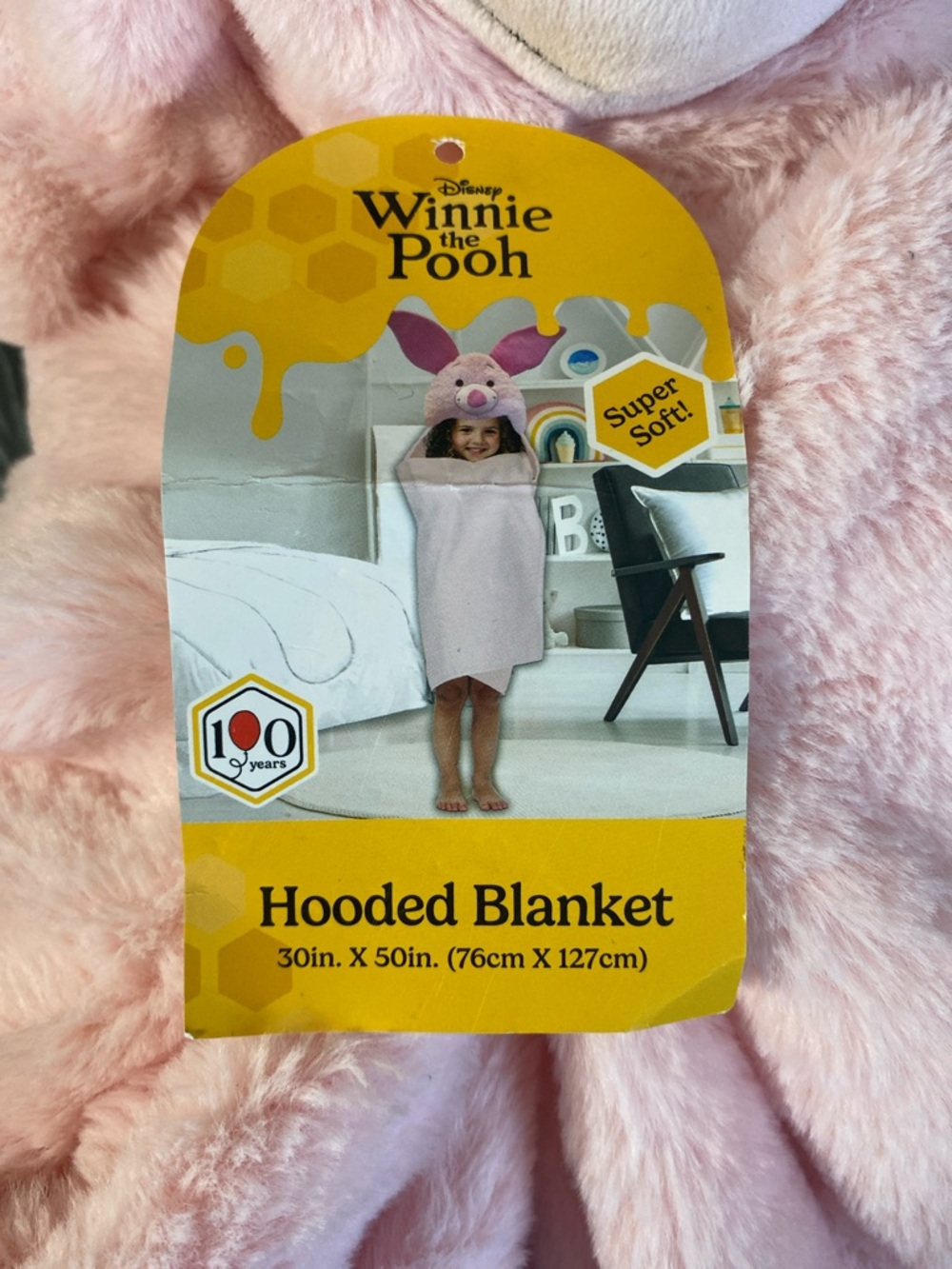 Disney Pink Plush Hooded piglet Blanket - Picture 2 of 5